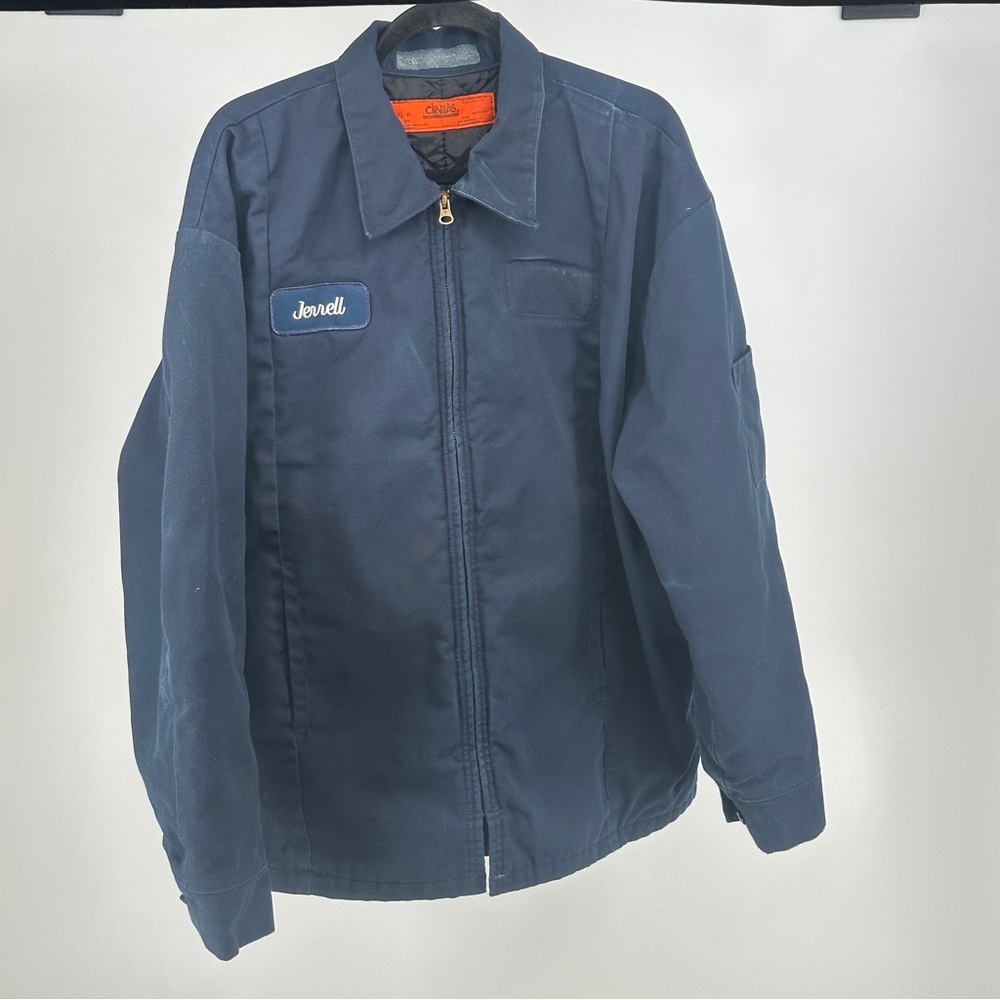 Men's XL Navy Blue Work Jacket Utility Workwear Blue Collar